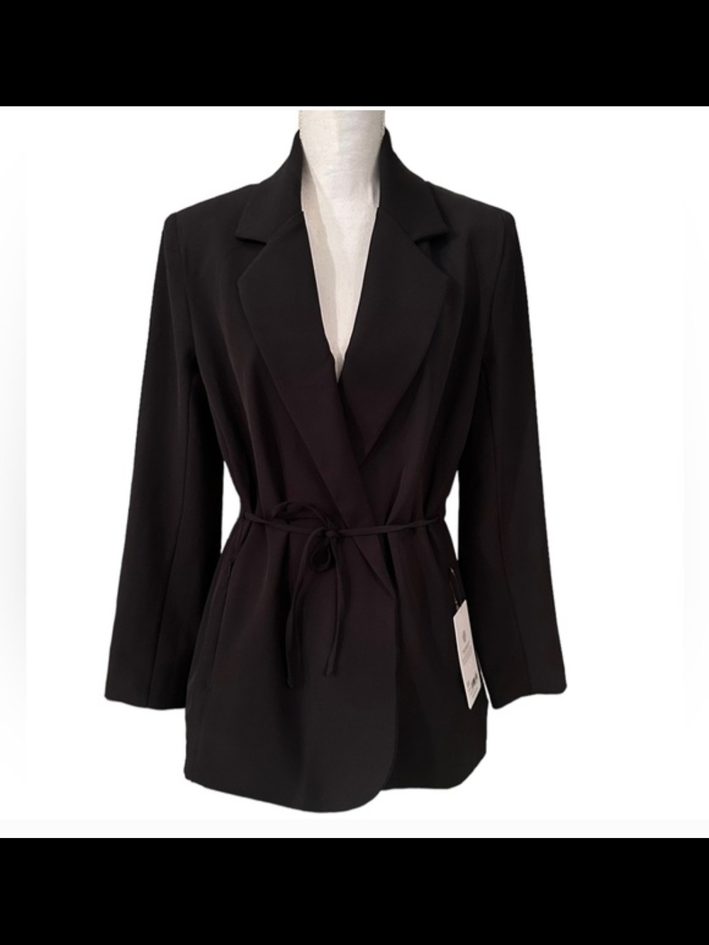 ATHLETA NWT Black Tailored Blazer Cinched Waist Chic Style Size 4 - Picture 3 of 8